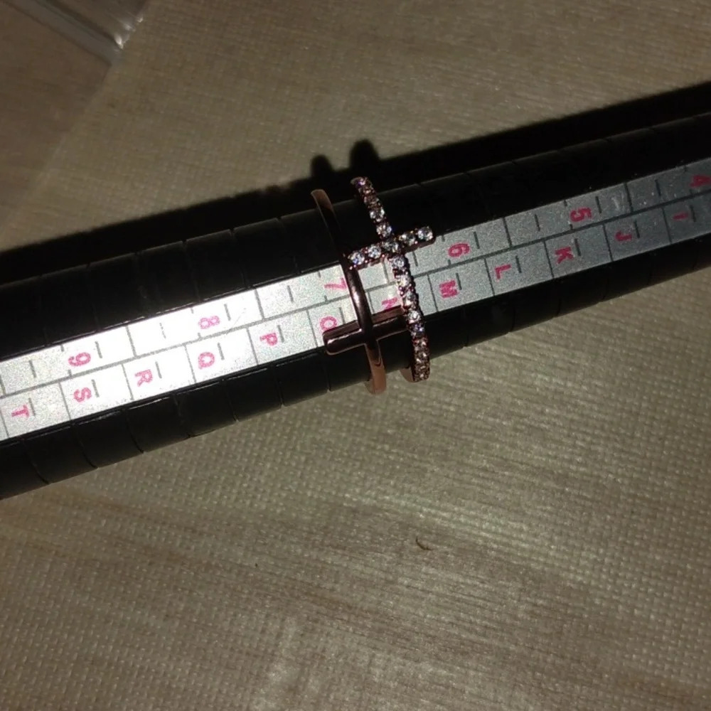 Beautiful cross ring rose goldish fashion‎ jewelry